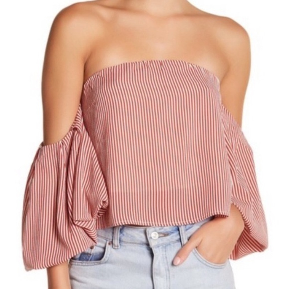 Good Luck Gem Red and White Striped Blouse